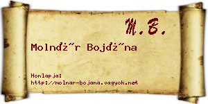 Molnár Bojána névjegykártya